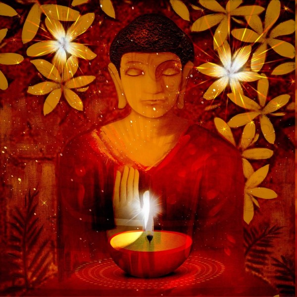 Aufkleber Buddha, transparent 9,8x9,8cm