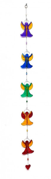 Suncatcher "5 Engel" (je 9x7cm) Resin multicolour 95cm