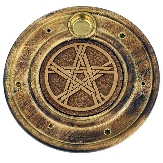Räucherstäbchen-/Weihrauchkegelhalter Pentagramm