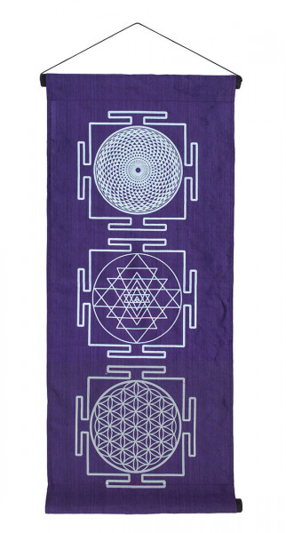 Wandbehang "Heilige Geometrie" Baumwolle purple 40x85cm
