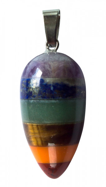 Anhänger Chakra Rainbow Multistone Tropfen 1,5x3cm