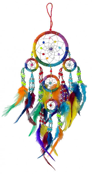 Traumfänger Mobile "Bead-it" mit 5 TF regenbogen 16x50cm