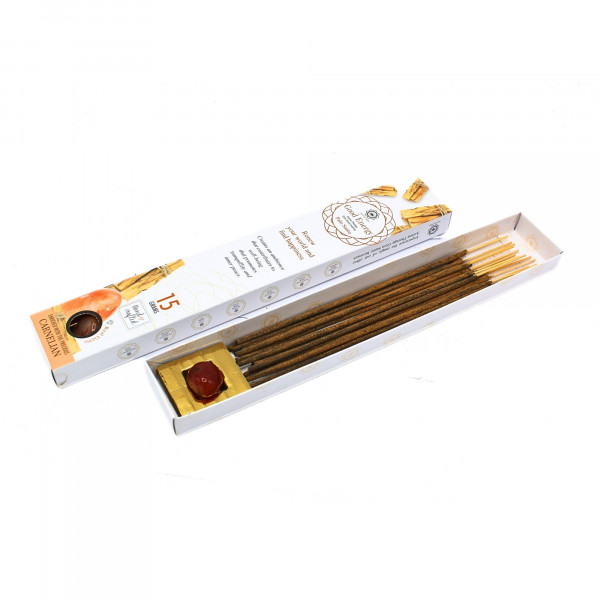 Green Tree Gemstone Incense "Good Energy", Palo Santo – Kostbarer Karneol, 15g