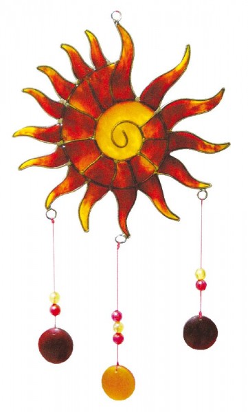 Spiritcatcher Sonnenspirale Fiberglas rot 14x25cm