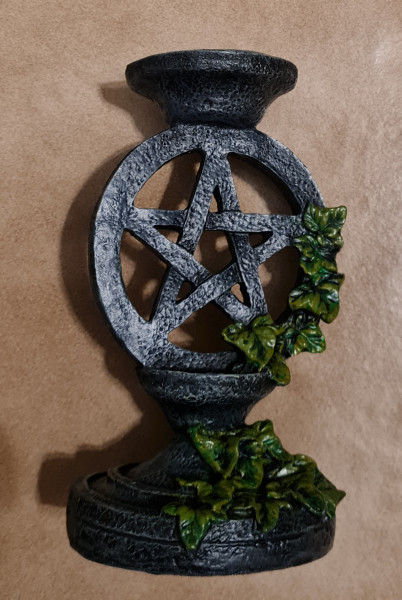 Kerzenständer Pentagramm mit Efeu