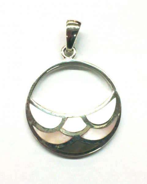 Anhänger "Perlmutt-Halbmond" Silber 925 3,7g