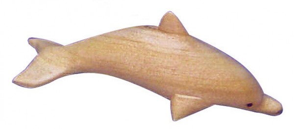 Delphin Holz natur 8cm