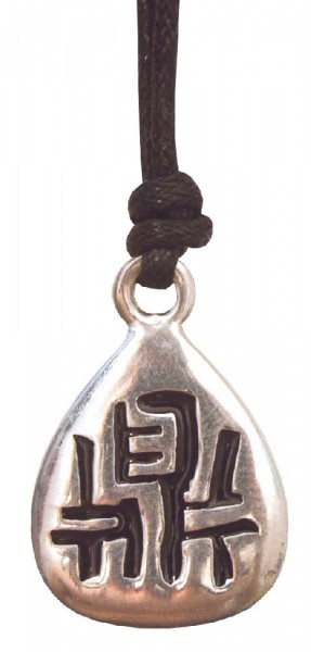 Anhänger Ting Zinn 3cm mit Baumwollband