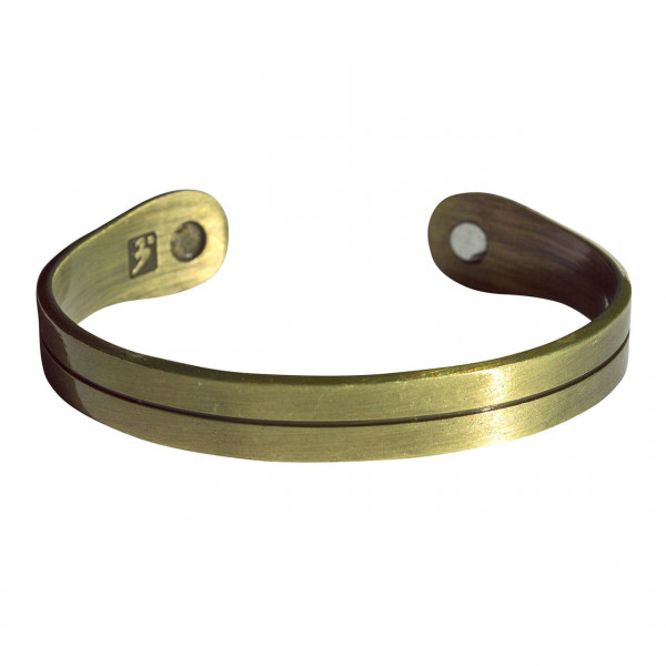 Magnet-Armband "Line" 1cm Zink-Legierung antik-kupferfarben, Ø6x5cm