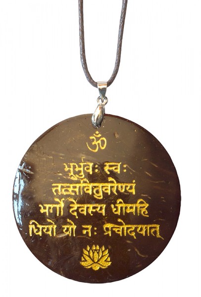 Halskette Gayatri Mantra Coconut gold lackiert 5cm