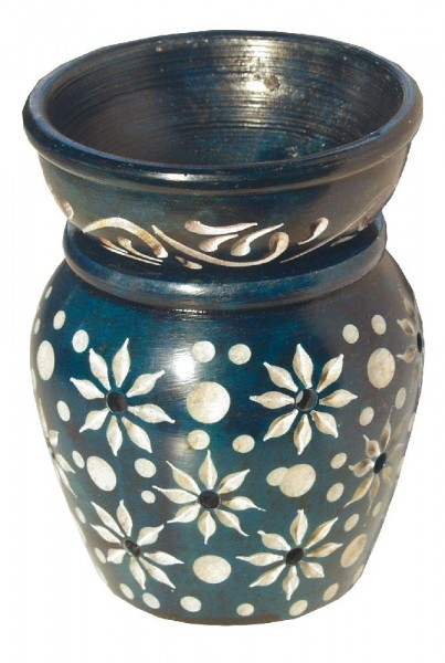 Aromalampe Blume Speckstein türkis 6x9cm