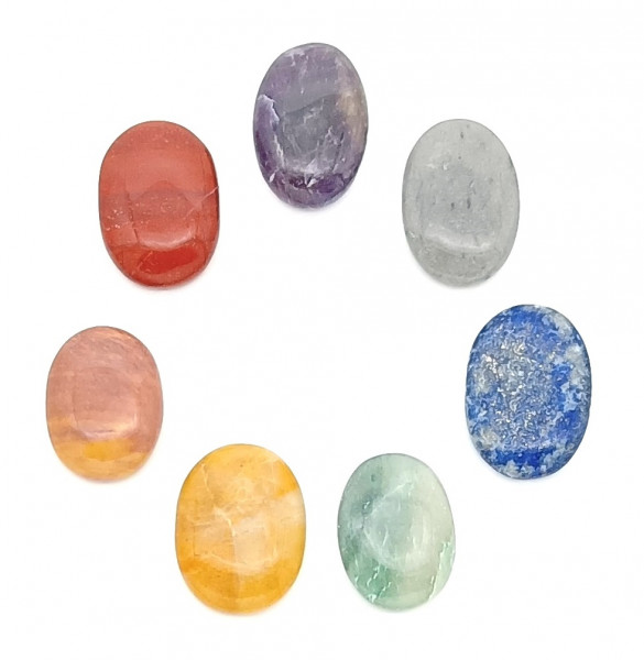 Chakra Edelsteine Set7, je ca.4x3cm