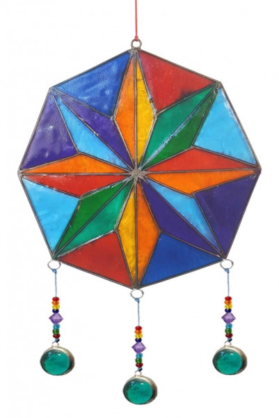 Suncatcher "Kompass Rose" Resin mehrfarbig 15x35cm