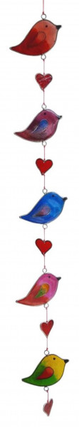 Suncatcher "5 Vögel" Resin mehrfarbig 8x60cm