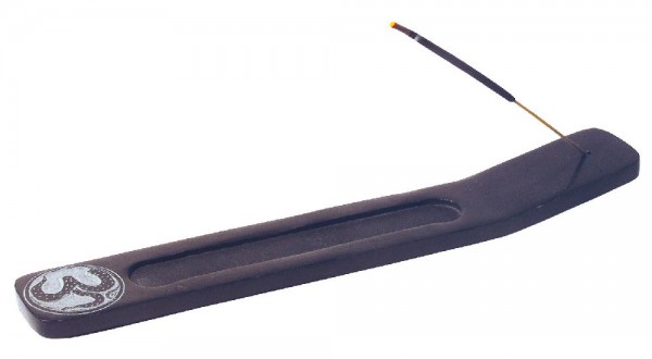 Räucherstäbchenhalter OM Black Stone graviert 25x4cm