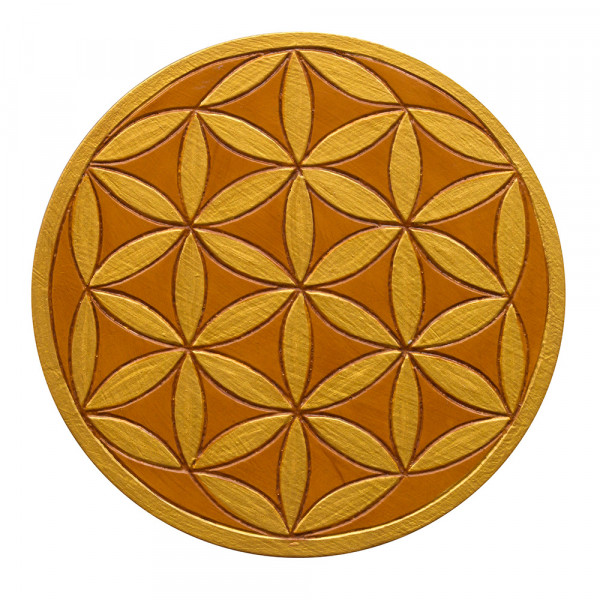 Wandornament "Saat des Lebens" MDF braun/gold bemalt, 20cm