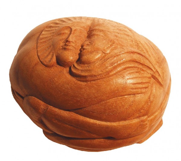 Tantrische Figur dual Holz natur 15cm