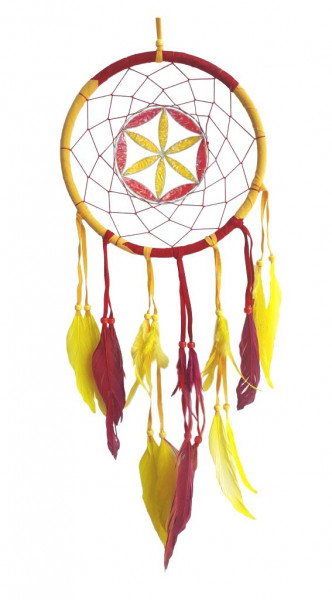 Dream-/Suncatcher "Saat des Lebens" Flocksamt rot/gelb 22x60cm