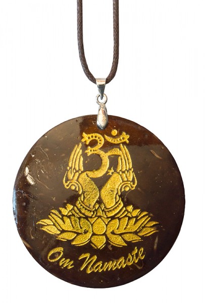 Halskette Om Namaste Coconut gold lackiert 5cm