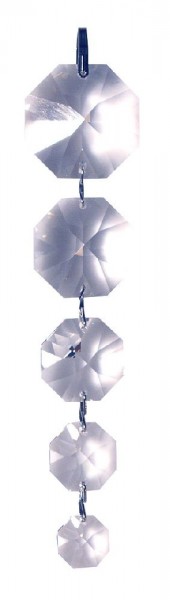 Kristall 8-eck Kette 140mm, Glas bleifrei