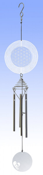 Cosmo Spinner Klangspiel "Blume des Lebens" Edelstahl, 10x45cm