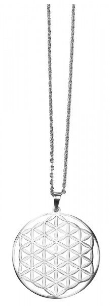 Halskette "Blume des Lebens" Edelstahl 3cm mit 50cm Edelstahlkette