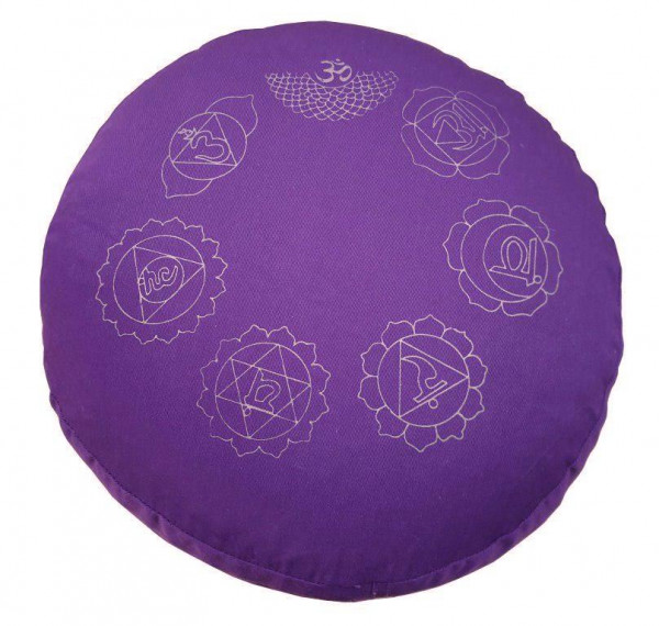 Meditationskissen mit Inlet "7 Chakren" Baumwolle(80%), Polyester(20%) lila
